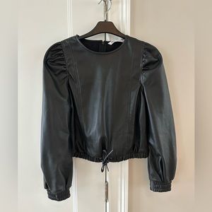 Zara faux Leather Black Top - XS